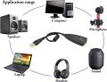Sound Card 5Hv2 7.1 External USB Sound Card 5hv2 Audio Sound Card Adapter for Laptop PC Virtual Channel Sound Track. 