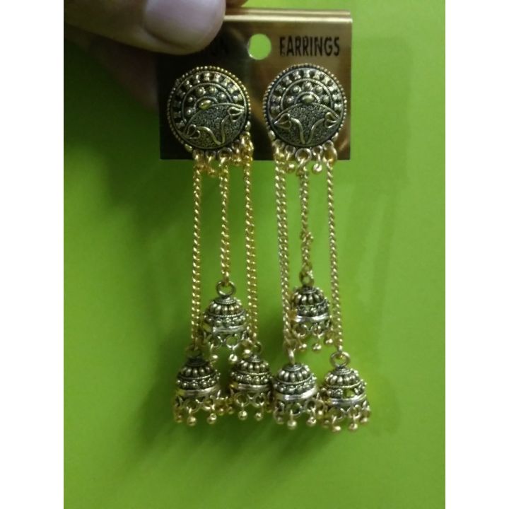 silver / golden jhumka  earrings (golden only)