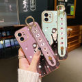 dienya For OPPO F9 Case Whit Wristband New Design Phone Case For Girl Women Thin Pattern Fashion Priness Shockproof Plating Silicone Casing Full Cover SoftCase Protection Cases. 