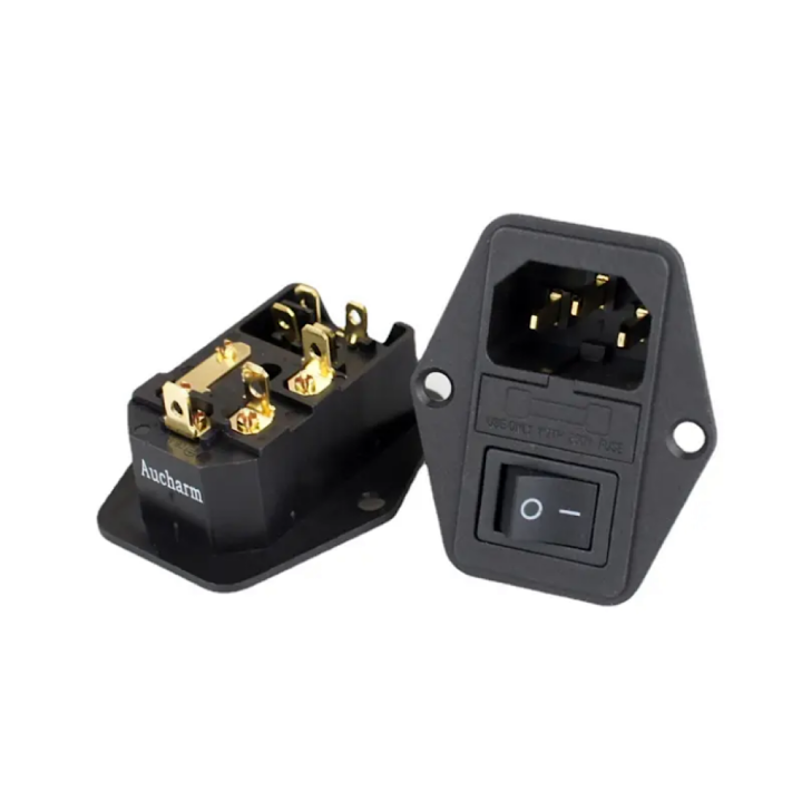 X Rocker Plug Socket Power Rocker Switch IEC 4 Pin 320 C14 Inlet Power Sockets Switch ...