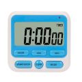 Timer with alarm clock, large screen, kitchen timer, adjustable alarm switch and power switch. 
