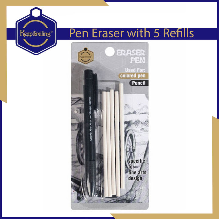 Keep%20Smiling%20STL%20Eraser%20Pen%20with%205%20Extra%20Refills%20Specific%20for%20Fine%20Arts%20Design%20Pen%20type%20clutch%20eraser%20Macaron%20Eraser%203.8mm%20Tombow%20Mono%20sketching%20eraser%20PVC%20Free%20Eraser%20round%20refillable%20precision%20Sketch%20Click%20Eraser%20-%20Image%204