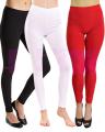 Pack of 3 Girls Cotton Black/White/Red Tights Legging Free Size. 