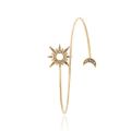 Boho Open Crystal Sun Star Moon Arm Bangle Women Vintage Gold Cuff Bracelets Bangles Shiny Rhinestone Female Jewelry. 
