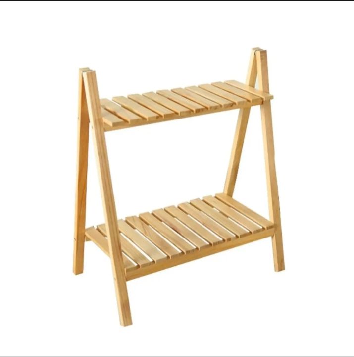 2 Tier Wood Plant Stand, Plant Shelf Multiple Plants Holder Flower Pots Stand Plant Shelves Rack Holder for Indoor Outdoor (Natural Color )