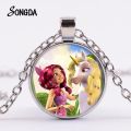 Mia And Me Cartoon Necklace Horse And Anime Poster Crystal Long Chain Jewelry For Kids Party Theme. 