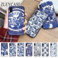 blue-willow-china black Soft Phone Case For iphone 15pro 11pro 13pro 14pro 12pro xs max 7 8 XR 12mini 15plus 13mini SE cover. 