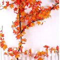 2.4m Artificial Maple Leaf String Autumn Home Decoration Leaves Garland Artificial Maple Leaves Vine Home Garden Decorations. 