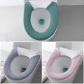 Thickened Toilet Seat Cover Soft Fuzzy Toilet Seat Cover Universal Bathroom Warmer Cushion Pad for Button Closure Southeast Asian Favorite Button Closure Toilet Seat Cover. 
