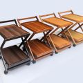 Serving Tea Trolley 2 Portions Detachable Good Quality Movable Beach Wooden (Beach Wood). 