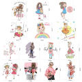 Heat Transfer Vinyl Iron-on Cute Girl Pattern Heat Transfer Jackets Sticker. 