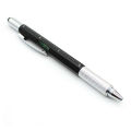 7 in 1 Multi functional Touch Screen Stylus Ballpoint Pen with Screwdriver Spirit Level Scale Ruler - Black. 