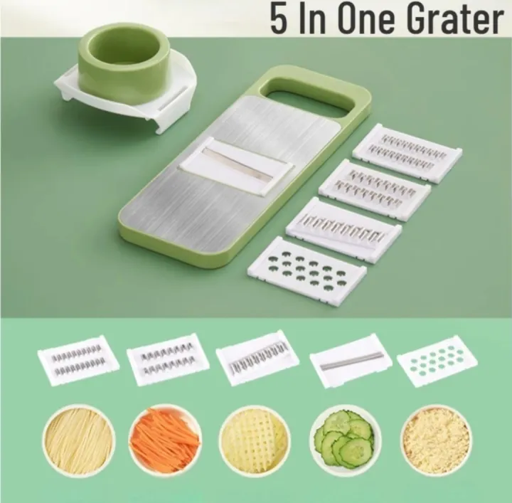 5 In 1 Multifunction Vegetable Cutter, Vegetable Slicer, Stainless Steel Vegetable Cutter With Hand Protectors, Vegetable Grater