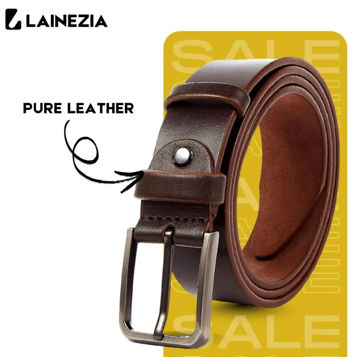Lainezia™ Genuine Cow plain Leather Belt for Men – Premium Textured ...