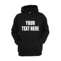 Customized Black Hoodie with printed logo. 