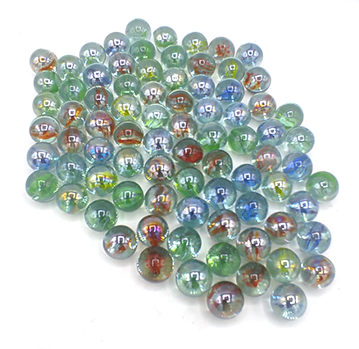 Beautiful Glass Hockey Marble Balls - Pack of 100