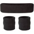 Pack Of 3 - One Pair WristBand & One HeadBand For Men & Women Unisex Sport Wrist Protector Running Badminton Basketball. 