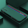 Samsung Galaxy A03S Fashion Racing Car Logo M Side Design Phone Case Square Edge Pattern Liquid Silicone Casing Full Cover Camera Case. 