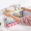 Kitchen Storage Rack Folding Shelf Stackable Holder Cabinet Organizer Cupboard Storage Shelf Non-Skid Spice Rack Single Layer Kitchenware Organizer. 