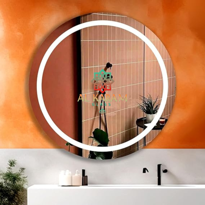 Mirror | light mirror | wall mounted led mirror modern design wire operated 24 inch and 18 inch 4mm thik imported glass usage Bedroom, Bathroom, Living room, Dressing table and Makeup