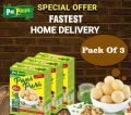 Pack of 3 Pani Puri, Ready to fry Pani Puri, Spicy Gol Gappay, Homemade pani puris, Gol gappay with free pani masala, single box has almost 40 pallets. 