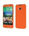HTC ONE M8 Orange Carbon Fiber Texture Mobile Skin. 