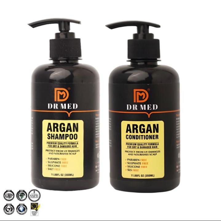 "DR%20MED%20Argan%20Infused%20Hair%20Care%20Set:%20Nourishing%20Shampoo%20&%20Conditioner%20Duo%20-%202%20x%20(Paraben%20free,%20sulphate%20free,%20salt%20free,%20silicon%20free)%20%20350ML"%20-%20Image%202