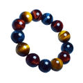 14mm Colorful Tiger Eye Stone Bracelet for Women Natural Multicolor. 