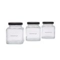 Set of 6 Glass Jars 200ml, Square Jars, Pantry Jars, Food Graded Glass, Mason Jars, Glass Jars for domestic and Commercial use, spice jars, honey jars, dessert jar. 