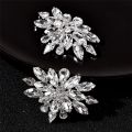 1Pair Rhinestone Shoe Clip Silk Flower Shoe Decorations Shiny Decorative Clips Charm Buckle Brooch Bride Women Shoe Accessories. 