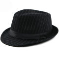 Black Men's fedora hat Sophisticated Casual Grey British style striped hat Classic Retro derby hat for Formal occasions Vintage. 