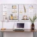 Wire Wall Grid Panel, Multifunction Painted Photo Hanging Display and Wall Storage Organizer, Pack of 2. 