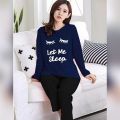 Printed Cotton Jersey Ladies Sleep Dress Night Wear with Shirt and Trouser. 