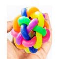 Woven Rainbow Color Rubber Bell Ball. 