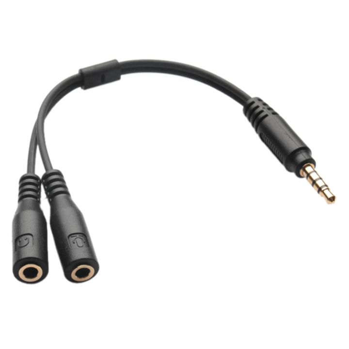 3 5mm mic headset splitter adapter cable 1 trrs to 2 trs audio