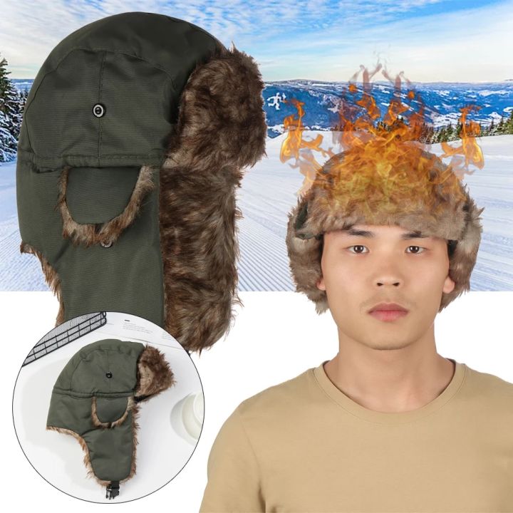 Mens%20Women%20Unisex%20Warm%20Trapper%20Aviator%20Trooper%20Earflap%20Winter%20Flaps%20Ski%20Hat%20New%20Hats%20Russian%20Ski%20Hat%20Faux%20Fur%20Hats%20-%20Image%205