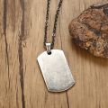 Us Military Dog Tag Pendant Necklace For Men Stainless Steel United States Oxidation Gray Metal Male Jewelry 20. 