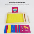 PinShang Sand Tray With Pen 36 Cards Toddler Wooden Sand Tray Toys Write Letters And Numbers Starter Educational Toys Gifts For Kids. 