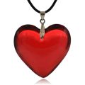 Y2K Red Heart Pendant Necklaces Chunky Glass Puffy Heart Choker Necklace for Women Jewelry Gifts for Teen Girls. 
