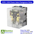 JQX-62F 220V 120A High Power Relay for Automatic Changeover 8 Pin DPDT Transparent Shell Heavy Duty Industrial Control Switch Relay by Electrica. 