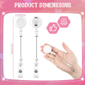 24 Pcs Beadable Badge Reel Retractable Clips Holder for Beads Bulk Blank Bar ID Name Badge Reels with Belt Clip,Black. 