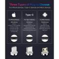 Original QC 3.0 Magnetic Fast Charging Cable + Data Cable 3A For Micro USB Android - iPhone - Type C - All in One in one Braided LED Fast Charging Cable- 3in1. 