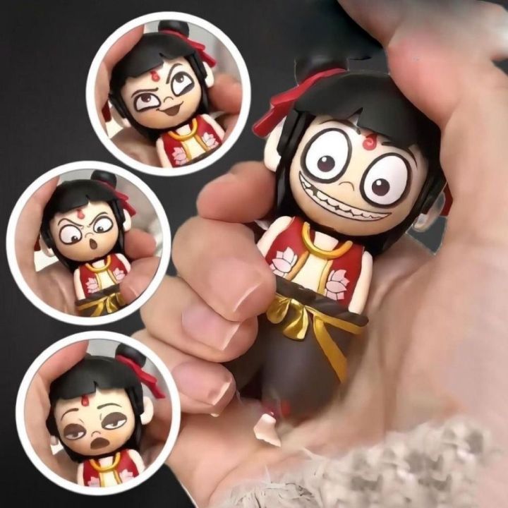 【Value Bundle】 Figure Toys Plastics NeZha2 Changing Doll DIY Crafts Chinese Style NeZha Makeup 4 Facial Mini Changing Kid Girl Boy