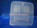 [5 sets / Pack] Plastic Disposable Lunch Box (Tray + Lids), Model: BTB-3CN. 