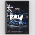 BMW M3 GTR Poster Wall Art With Frame | Need For Speed Most Wanted Edition | Gaming Room & Home Décor | Craftoria Exclusive. 