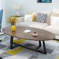 Coffee Table, Japanese Oval Low Table (100x50x45cm), E1 Environmental Protection Board+Carbon Steel Bracket Leisure Table. 