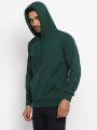 Men's Fleece Hooded Neck Hoodies / Sweatshirt for Men || Jacket for Men || Unisex Hoodie White / Polyester Full Sleeves Hooded Neck Comfortable Solid Sweatshirt Hoodies In Dark Green Color. 