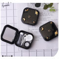 Lymouko High Quality Moon Star Space Black with Mirror Contact Lens Case for Women Kit Holder Portable Contact Lenses Box. 