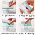 Multifunctional Soap Dish Hands-free Foam Box With Sponge Roller Drain Household Rub-free Laundry Soap Box Bathroom Shower Box. 