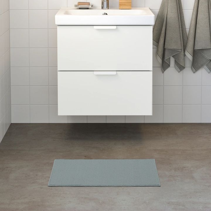 FINTSEN door & Bath mat, Dark Blue 35 x 55 cm polyester – used in ...